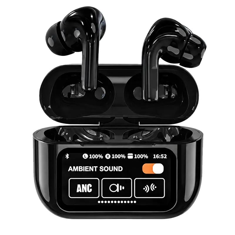 MOKATA A9B Active ANC Wireless In-Ear Bluetooth Earbuds, Bluetooth 5.4, Low Latency HiFi Bass Boost, Crystal-Clear Treble, Ergonomic In-Ear Bullet Shape, Sweatproof Smart Touch Plastic Charging Case, Compatible with Cellphones, Game Consoles, Car Audio