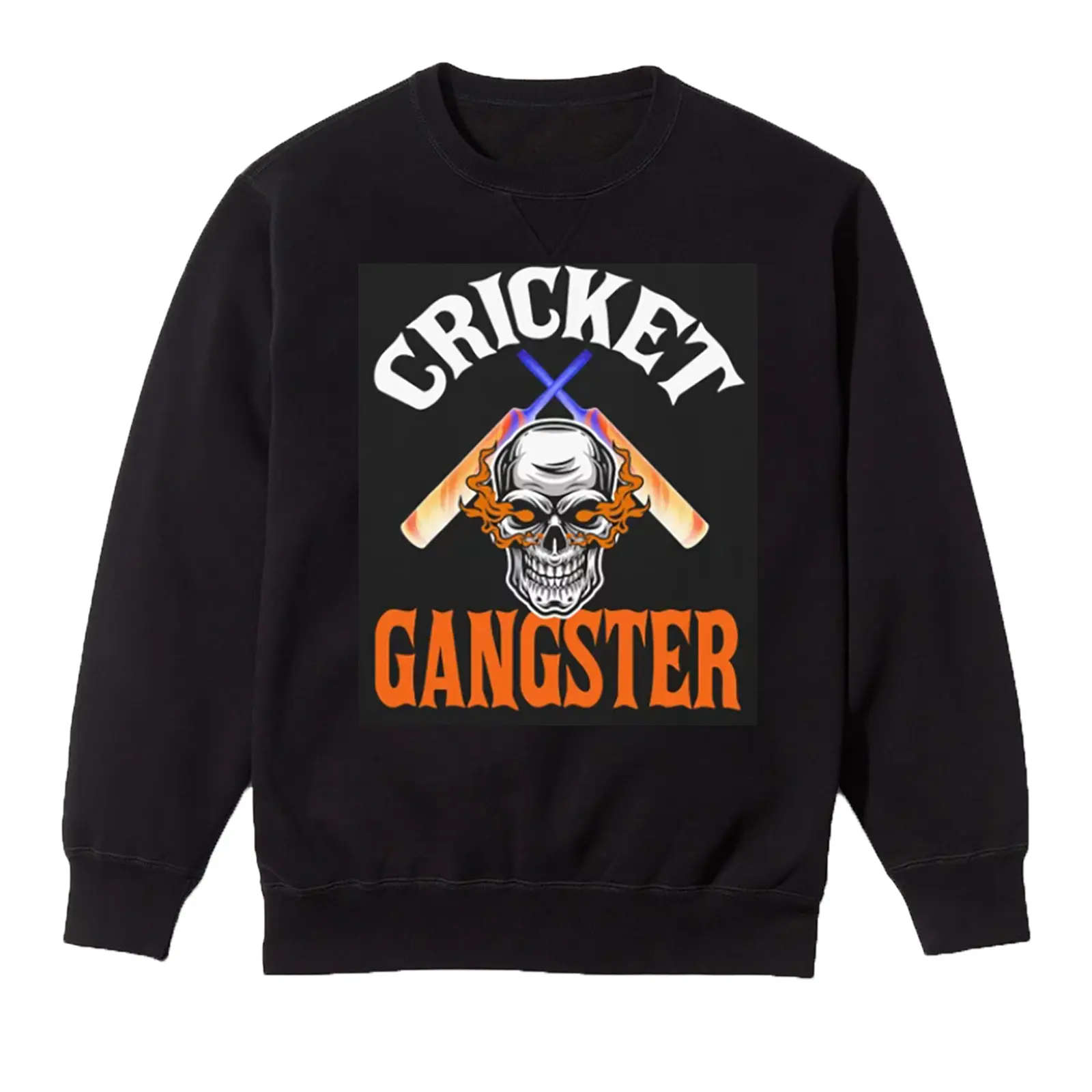 Funny Cricket Gangster Quote Cricket Player Long Sleeve Shirt Unisex Tee Hoodie Casual Cotton Menswear Comfy