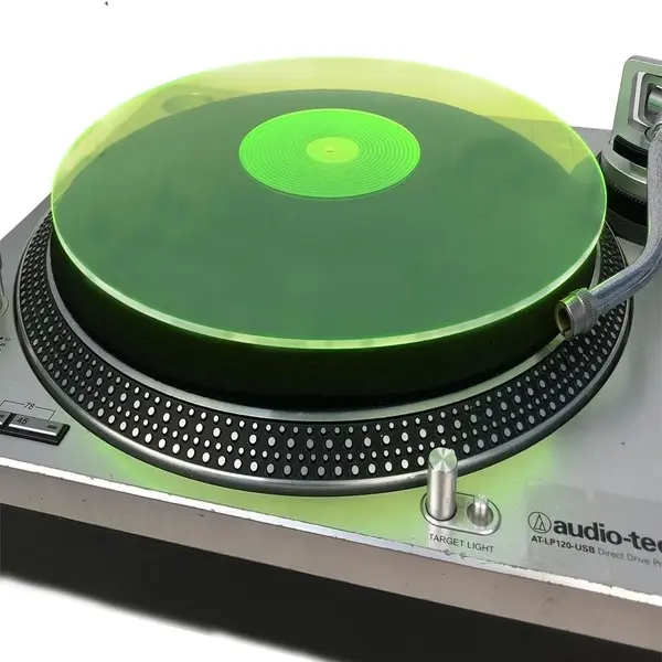 Mobile Pro Shop Green Acrylic 12-Inch LP Turntable Slipmat for Vinyl Records - Anti-Static DJ & VJ Equipment Accessory for Audiophiles' Enhanced Experience