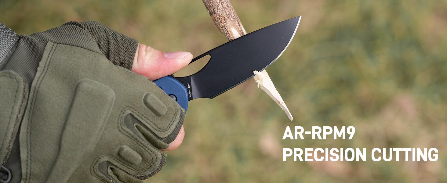 CJRB Acacia Pocket Knife, 3.21'' AR-RPM9 Steel Blade with Clip for Men Women, Sharp Crossbar Lock for Camping Survival Hiking and Emergency Tool