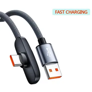 100W elbow-shaped USB-C data cable, length 78.74 inches, 90-degree right-angle nylon braided fast charging, USB to USB-C cable, USB Type C, compatible with carPlay, iPhone 15, Samsung Galaxy S24/S23, MacBook, iPad mini 6, iPad Pro, Android