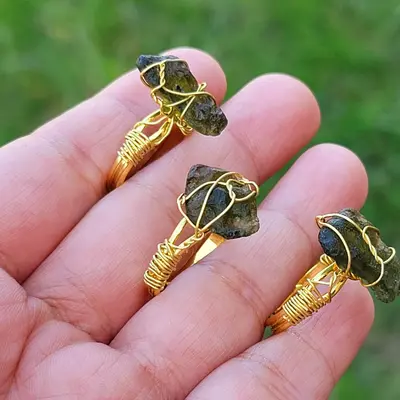 Stone Rings Wire Rings Tiktok Wire Wrap Ring With Colorful