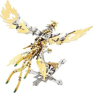 3D Metal Puzzles for Adults Mechanical Phoenix Model Kit 358 Building Blocks Craft Toys Flapping Wing Working Device Metal Assembly Model DIY for Brain Teaser Puzzles Toys for Teens, Great Birthday New Year Gifts