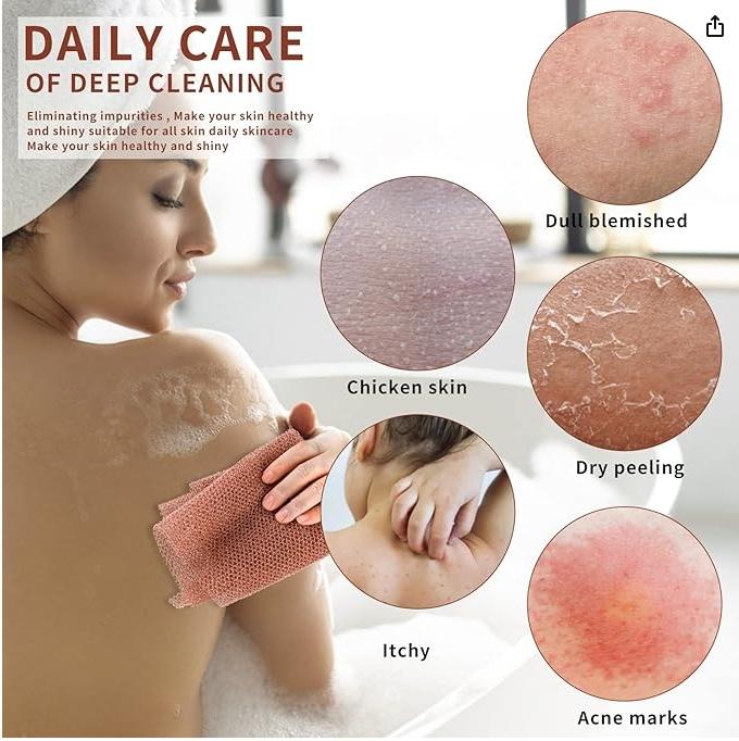 African Net Sponge Authentic - Exfoliating Back Scrub Bath Sponge with Knots - Afro Scrub Body Scrubber Exfoliator Washcloth - African Body Care Daily Use Shower Essentials