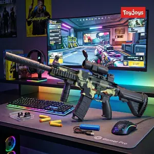 Realistic Automatic M416 Soft Suction Bullet Toy Gun with Scope - Motorized Foam Blaster Guns & Prop Toy Sniper Rifle for Backyard Outdoor Shooting War Game Birthday Gifts for Boys & Teens -Launcher Set with Tactical Accessories