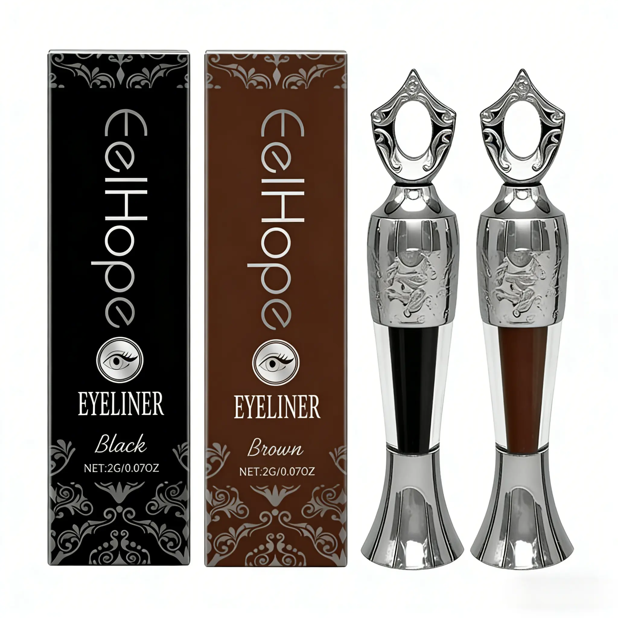Longwear Eyeliner & Lipliner Set - Radiance-Boosting Silicone & Mineral Oil Formula with High Color Payoff, Hypoallergenic Multi-Pack for Sensitive Eyes, Longwear Eye Liner, Oil-Resistant, 3 Years, Antioxidant, Bottle, Gentle, Long Wear Eyeliner, Long-Las