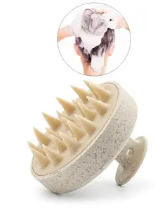 Beige/Pink Scalp Massager Shampoo Brush 1PC – Handheld Silicone Brush for Easy Lather, Perfect for Shower & Hair Care Routine
