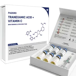 PADORO Gold Vitamin C Serum, containing Tranexamic acid, Evens out skin tone, Brightens and improves complexion, Fights aging, Suitable for all skin types, Nourishes, Repairs and soothes, Reduces wrinkles, and moisturizes. A perfect holiday gift.