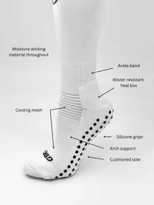Knee-High Gripped Socks, Non-Slip Athletic Socks for Running