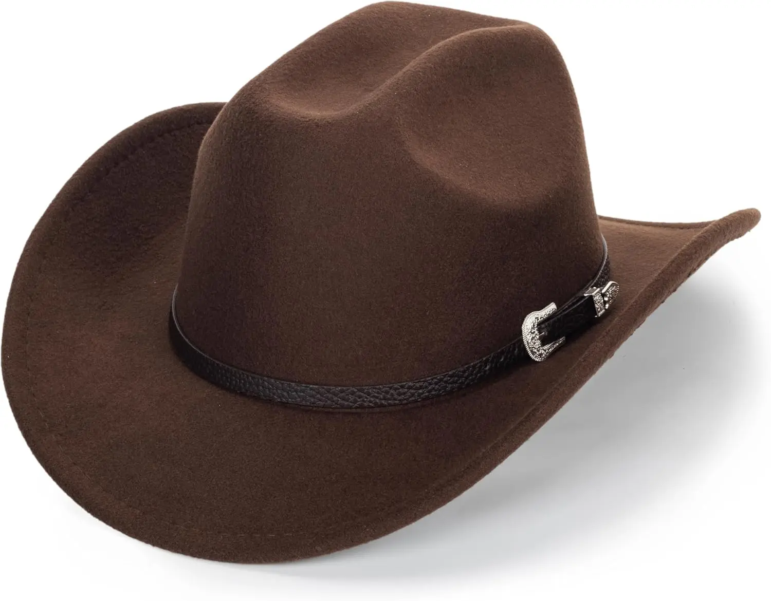 Classic Western Felt Cowboy Cowgirl Hat for Women Men Wide 
