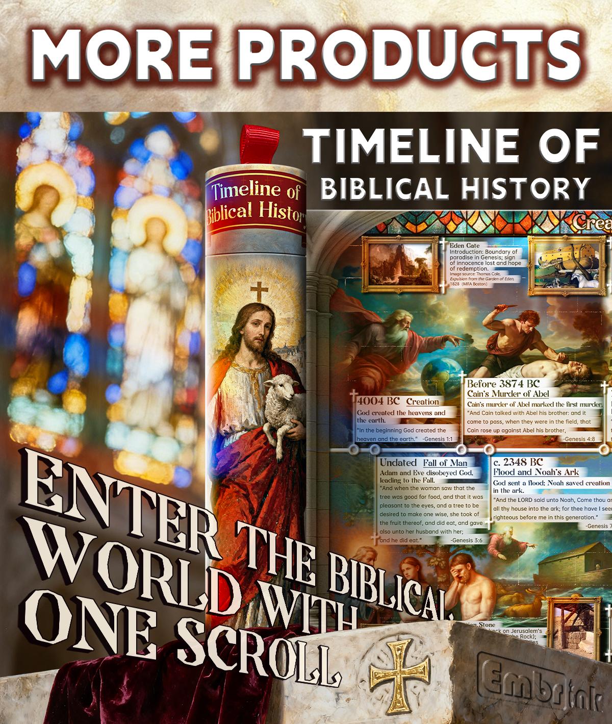 Biblical History Timeline Scroll Bible Timeline Chart Christian Wall Art 2 Meter Illustrated Scripture Timeline from Genesis to Revelation Bible Study Poster Religious Educational Chart Home Classroom Decor Christian Gifts for Men Women Families