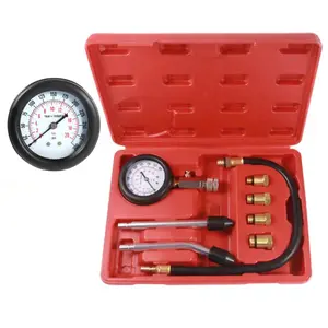 Car Engine Compression Test Tool Set, Motorcycle Truck Cylinder Gauge, Fuel Pressure Tester, Gasoline Pressure Meter with Toolbox