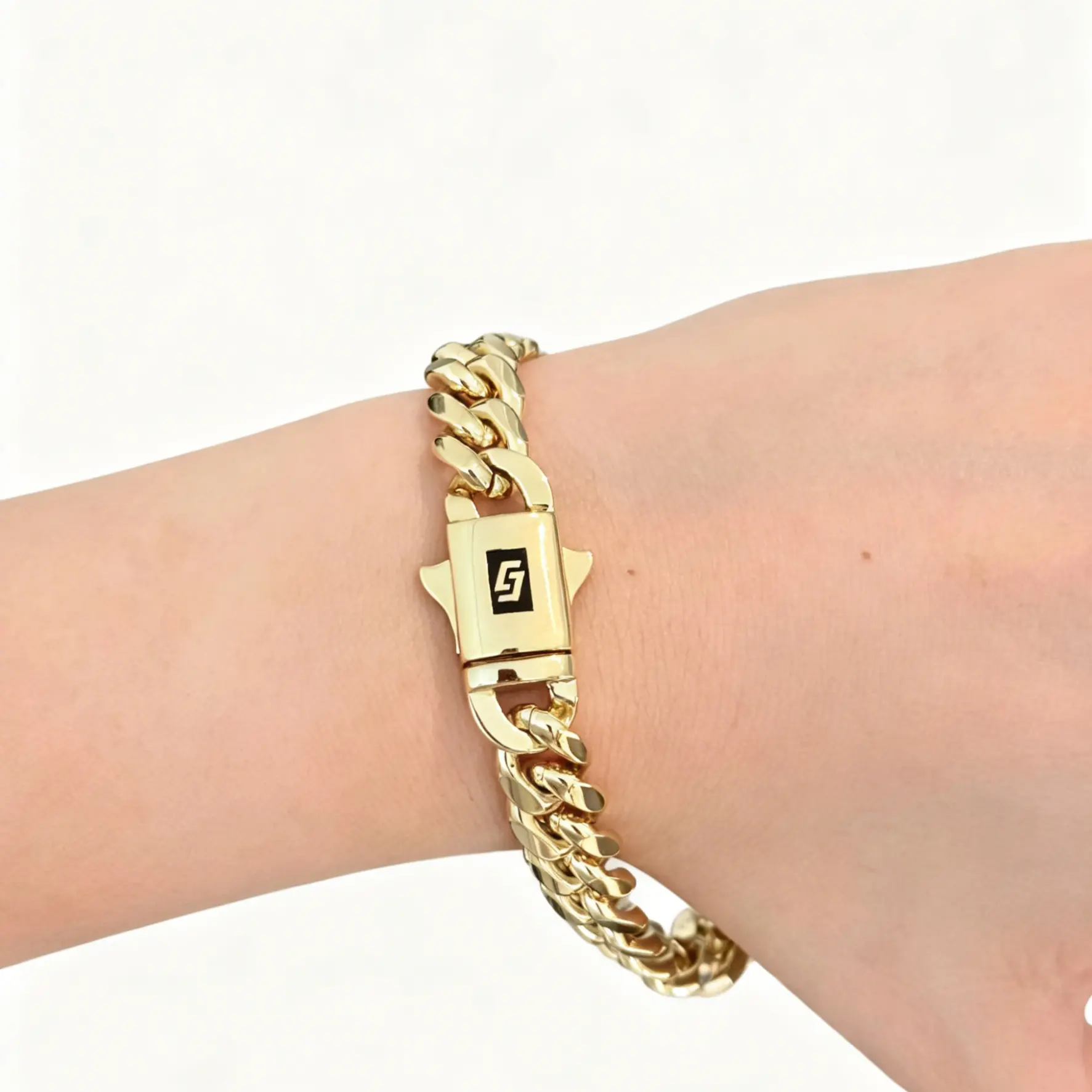 Lorvè 14K Gold Plated Luxury Bracelet Waterproof Fade-Resistant Non-Allergenic 6mm 8mm 10mm 12mm 14mm Sizes for Casual Business Leisure