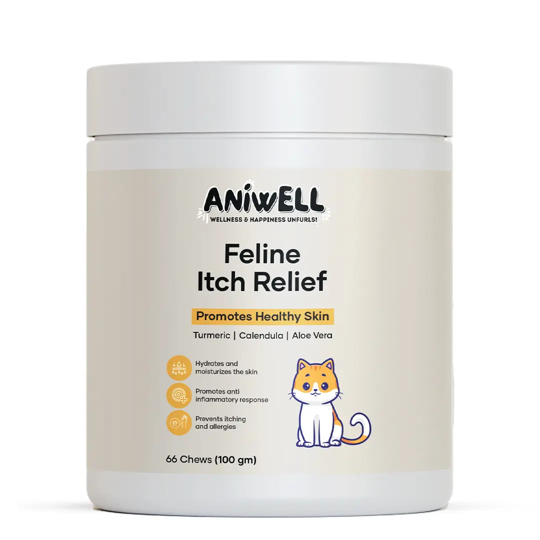 Aniwell Feline Itch Formula: Powered by Colostrum, Turmeric, Calendula, Vitamin E Aniwell Feline Itch Formula: Powered by Colostrum, Turmeric, Calendula, Vitamin E