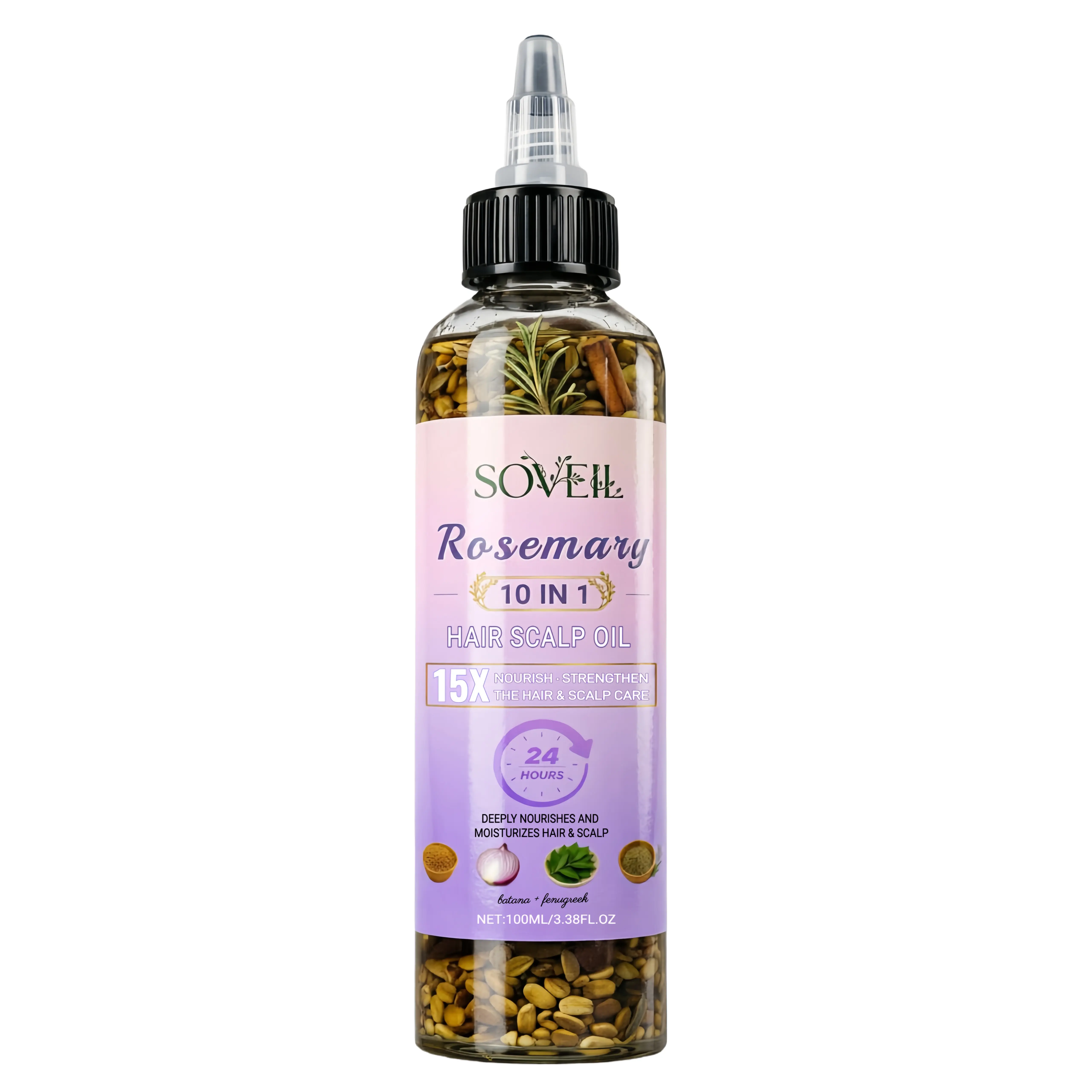 2pcs*100ml 10 In 1 Rosemary Hair Scalp Oil