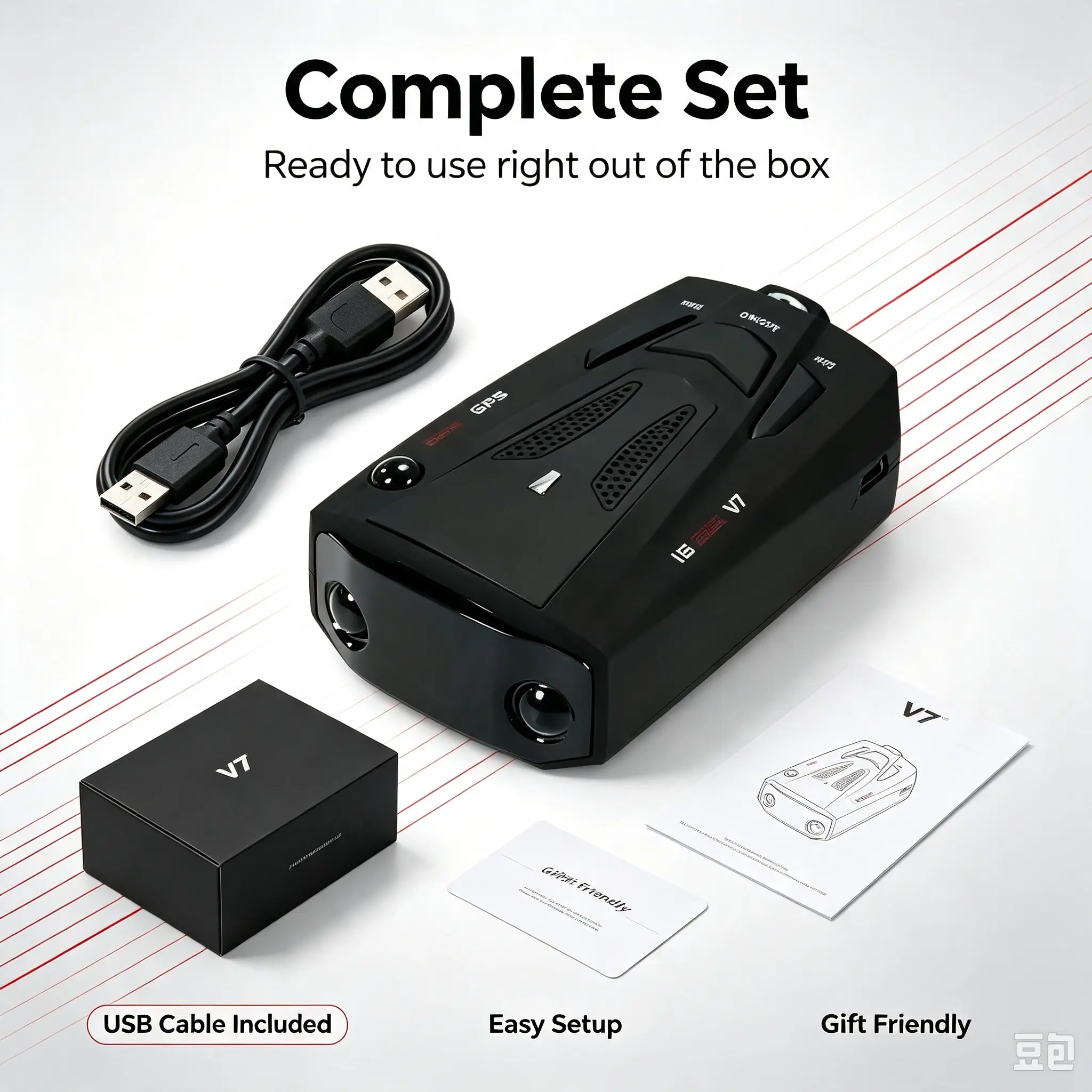 Car Speed Tracker, In-Vehicle Laser Sensing Unit | 16 Band 360° Angle Coverage Device, Interstate & Road Trip Gear for SUV Drivers, Family Travelers & Daily Commuters, Bright Color LED Display & Dual Driving Modes