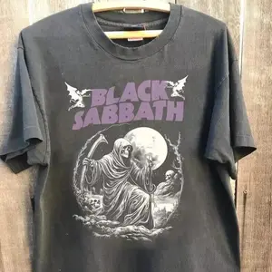 Vintage 80s Black Sabbath Band Tee, Band Heavy Metal Shirt Black