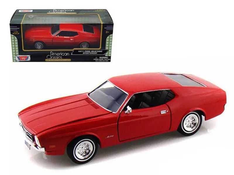 Motormax Diecast 1/24 1971 Ford Mustang Sportsroof Red