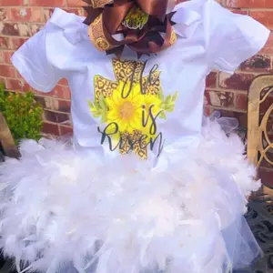 Girls Custom Christian Tutu Outfit - Casual Women's Summer Outfit with Colorful Text and Brown MK Bow, Comfortable Design - Womenswear, Dress