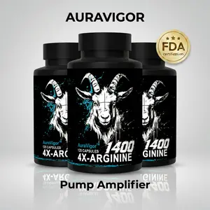 Value Bundle AuraVigor L-Arginine 120 Capsules - 60 Servings - High-Intensity Workout Supplement for Superior Muscle Pump, Enhanced Blood Flow & Vascularity