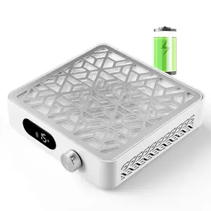 Makartt Nail Dust Collector - Nail Fan Dust Collector Nail Tech Quiet Vacuum, Professional Cordless Rechargeable Extractor, Easy to Clean with Powerful Suction, LCD & Reusable Filter (DACCAL)