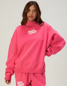 HAPPY CAMP3R Womens Mock Neck Sweatshirt