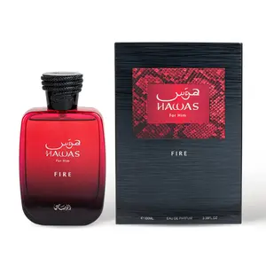 Rasasi Hawas Fire for Him Eau de Parfum 3.4 Oz (100ml) – Bold Luxurious Masculine Scent with Amber, Spicy and Aromatic Fragrance Notes