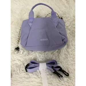 2026 Minimalist Nylon Drawstring Crossbody Bag for Women – Lightweight Water-Resistant Shoulder Bag with Adjustable Strap| Solid Color Casual Purse for Campus, Travel & TikTok OOTDs