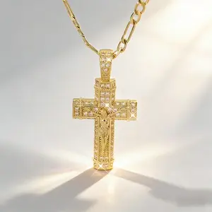 A Stylish And Simple New Anti-Allergy Copper Inlaid Zirconia Cross Pendant Necklace, Suitable As a  Gift for Mothers, Valentine'S Couples, Friends, Or Church Members, for  Catholic First Communion, And for Daily Or Festive Prayer Wear.