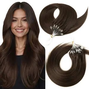 Micro Loop Human Hair Extensions 12inch/16inch/20inch 30g/pack Natural Straight Machine Remy Hair Easy to Wear at Home for Women