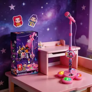 Unleash Your Child's Inner Pop Star! This Karaoke Microphone Toy with Colorful LED Lights & Built-in Music Encourages Singing, Boosts Confidence, and Makes a Perfect Birthday Gift for children Aged 3-8. Fun, Educational, and Hours of Entertainment!