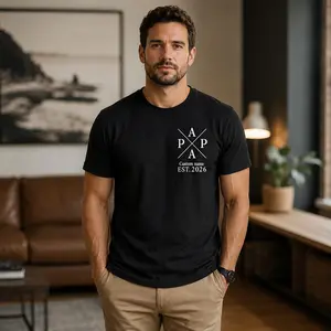"Custom Name" Men's T-Shirt for Dad with Children's Names and Birth Years, Father's Day Gift