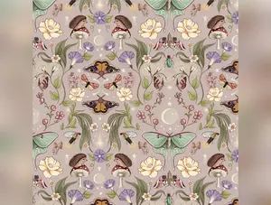 Nocturnal Garden | Lunar Moths - Blush by Belle & Boo for Michael Miller | DDC12364-BLUS