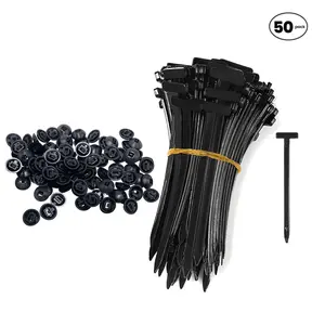 50 Pcs Nylon Universal Cable Tie Buckle - New Multifunctional Nylon Zip Ties With Pin & Button Design Plastic Cable Ties Tool Fasteners Car Body UV Resistant Zipties for Car Daily Repair