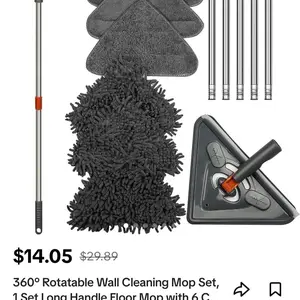 360° Rotating Wall Cleaning Mop Set with Long Handle, 6 C Filtration Bags, and Rotating Tool for Effective Cleaning