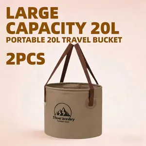 Outdoor Camping Picnic Water Storage Bucket, Multifunctional Portable Foldable Collapsible Water Jug, Car-Mounted Fishing Bucket