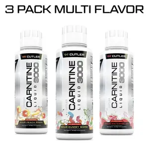 Cutler Nutrition 3 Pack Carnitine Liquid 3000 Multi Flavor EnergySport Beverage Drink Variety Pack US Edition