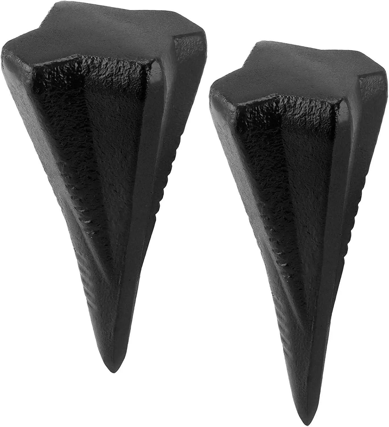 2 PCS 2 Sizes Diamond Wood Splitting Wedge, 3.5lb 5lb 4-Direction Steel Splitting Wedge, 4 Way Wood Splitter Wedge for Wood Splitting, Black