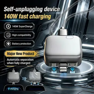 Type-C Physical-Disconnect Battery Guard - Auto & Self-Eject Charger, Smart Auto-Stop Charging Accessory for Mobile Smartphones, Laptops, Tablets, Anti-Overcharge Tech for Safe Overnight Use, Gift for Chargeable Devices-YY