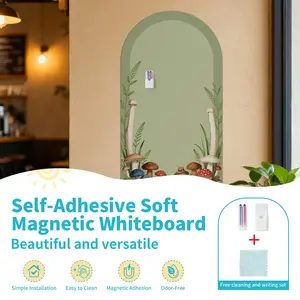 Self Adhesive Arched Magnetic Whiteboard, Easy Wipe Dry Erase Board, Strong Magnet, No Residue Wall Sticker, Perfect for Home & Office Use