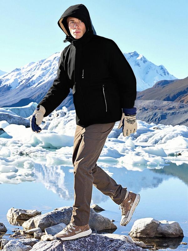 Men's Winter Windproof Waterproof Cotton Padded Parka – Thick Warm Coat; Features a Drawstring Hood and Full Zip Closure; Perfect for Everyday Commutes & Outdoor Hikes; Makes a Great Gift for Boyfriends or Husbands