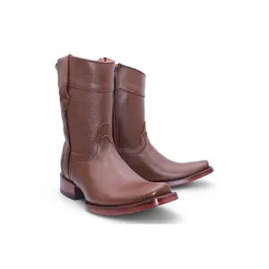 Men’s Floter Leather Boots – Dubai Toe Cowboy Style w/ Zipper