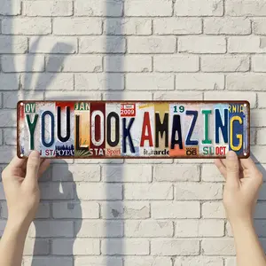 You Look Amazing - Vintage Style Street Sign - Aluminum Wall Art & Room Decor for Garage Bar Bedroom Farmhouse Home - 16" x 4" Rust Free Metal Poster