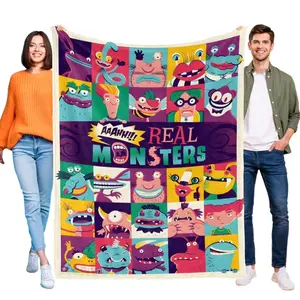 Aaahh!!! Real Monsters Flannel Blanket Fun and Cozy Throw Blanket Perfect for Bedroom Playroom or Travel Ideal Gift for Boys and Girls