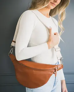 Amy Crossbody - Women's crossbody bag with card slots, lip gloss loops, key leash, and adjustable strap | Genuine leather and vegan leather options