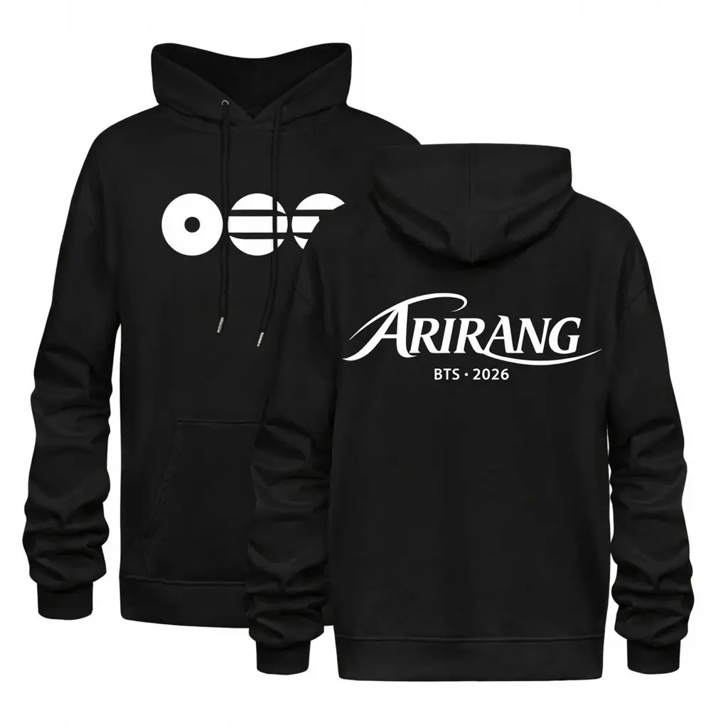 ARIRANG BT Graphic Hoodie - Unisex Kpop Concert Merch Casual Streetwear Character Design Sweatshirt