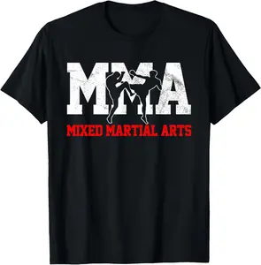 MMA Kickboxin Fighter Retro Sports Casual Short Sleeve Cotton T-Shirt