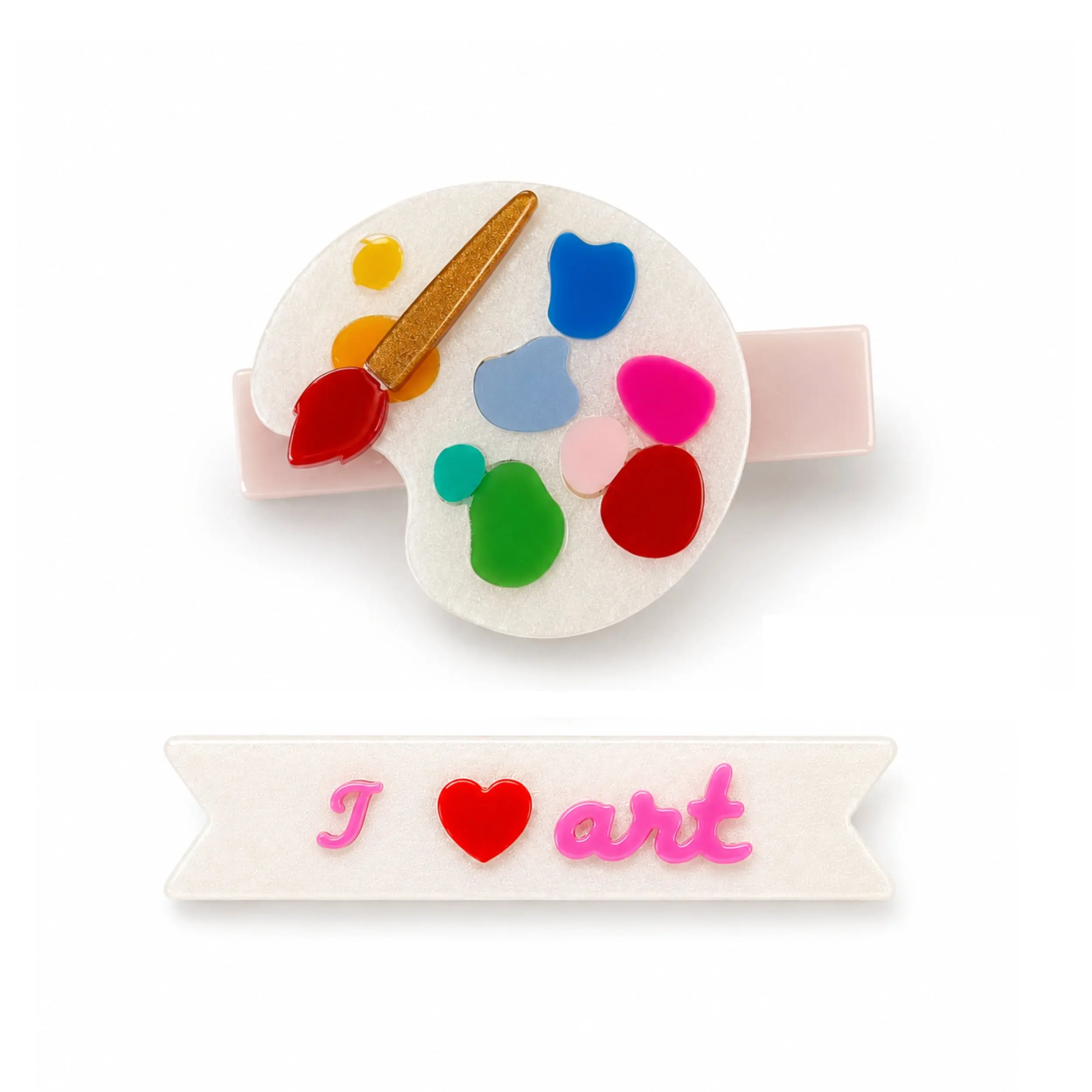 Art Palette  & I Love Art Hair Clips (Set of 2)