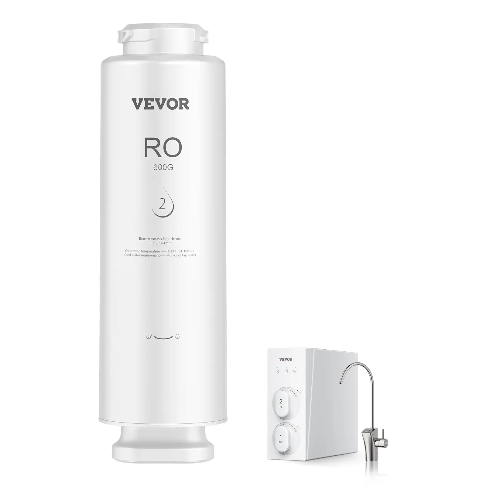 【summerfinds】VEVOR Reverse Osmosis System, 600 GPD 10-stage Reverse Osmosis Water Filter Replacement, RO Filter Cartridge for 24 Months, Reduces Lead & Chlorine, Compatible with SS-003 Under Sink Water Filter