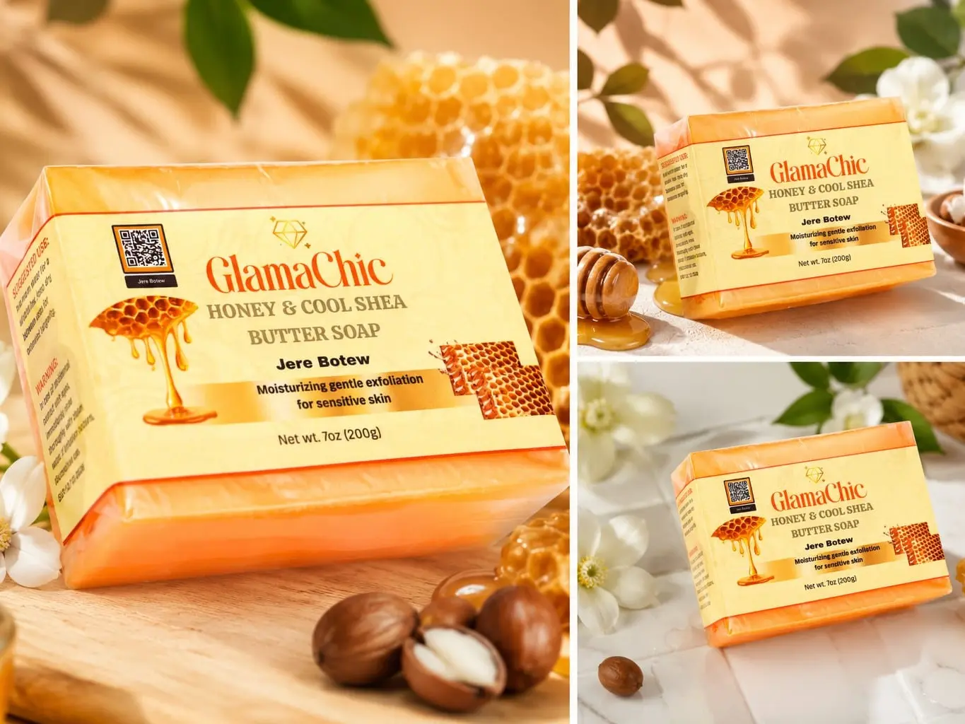 HONEY & COOL SHEA BUTTER SOAP (3 BARS)